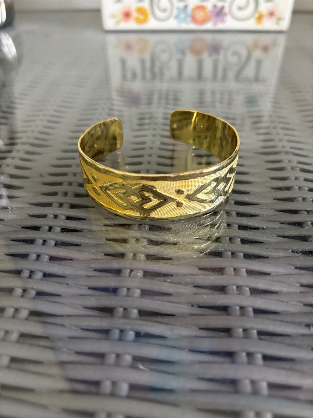 Gold plated cuff bracelet